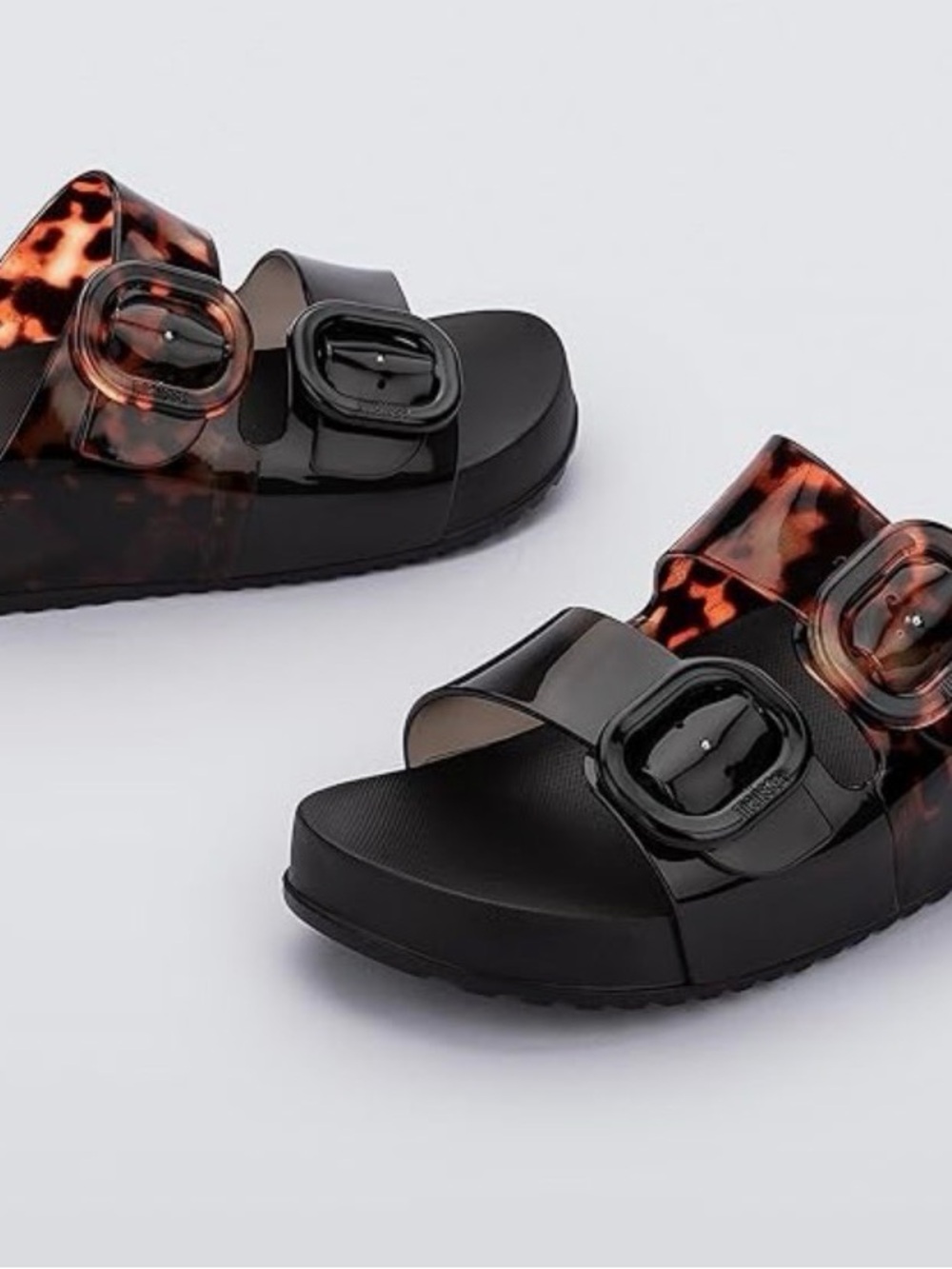 Melissa Jelly Slide Sandals in Tortoiseshell - Black & Brown - Picture 5 of 14